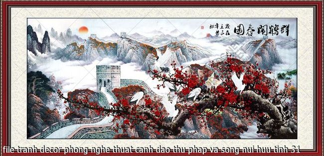 file tranh decor phong nghe thuat canh dao thu phap va song nui huu tinh 31